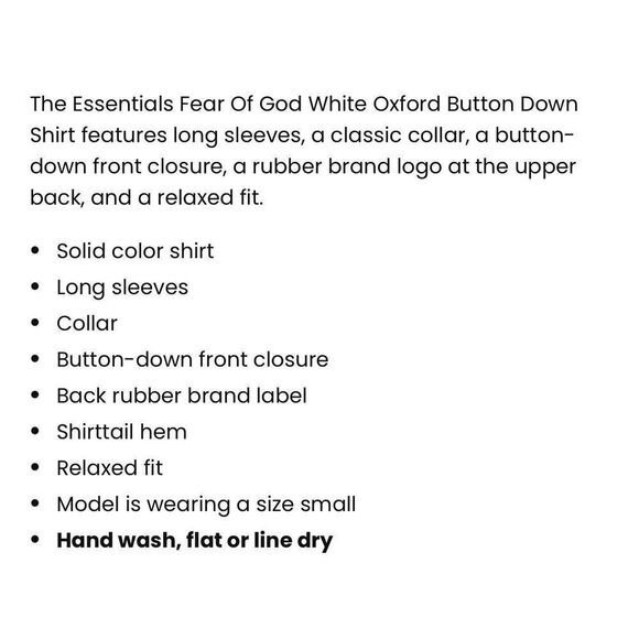 Essentials Fear of God Women's Cotton Button Down Long Sleeve Shirt - Picture 6 of 6